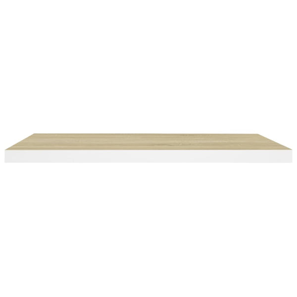 Regal Chan, schwebend, Eiche, weiß, 80x23,5x3,8cm (MDF)