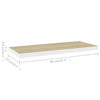 Regal Chan, schwebend, Eiche, weiß, 80x23,5x3,8cm (MDF)
