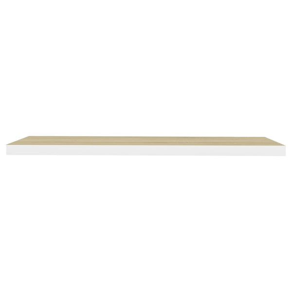 Eiche und weiße schwebende Wandregale Chan 90x23,5x3,8 (2 Stk. MDF)