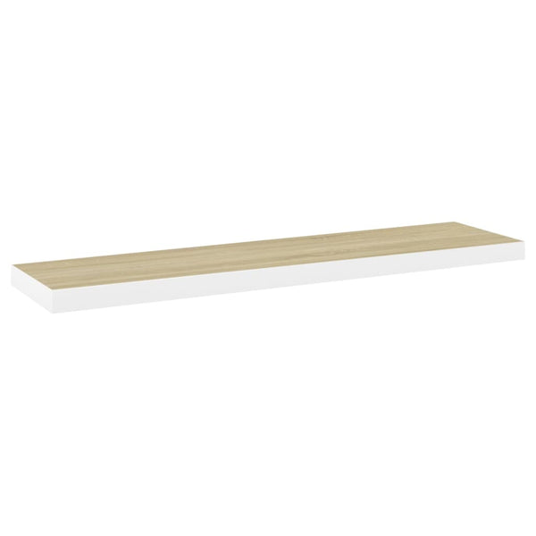Eiche und weiße schwebende Wandregale Chan 90x23,5x3,8 (4 Stück MDF)