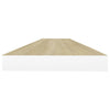 Eiche und weiße schwebende Wandregale Chan 90x23,5x3,8 (4 Stück MDF)