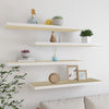 Eiche und weiße schwebende Wandregale Chan 90x23,5x3,8 (4 Stück MDF)