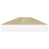Eiche und weiße schwebende Wandregale Chan 120x23,5x3,8cm (2 Stück MDF)