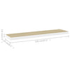 Eiche und weiße schwebende Wandregale Chan 120x23,5x3,8cm (2 Stück MDF)