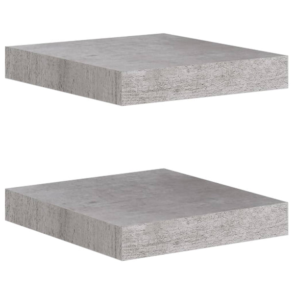Betongraue schwebende Wandregale Chan 23x23,5x3,8cm (2 Stk. MDF)