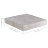 Betongraue schwebende Wandregale Chan 23x23,5x3,8 cm (4 Stück MDF)