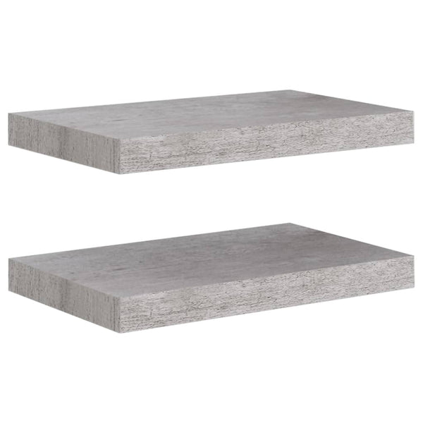 Betongraue schwebende Wandregale Chan 40x23x3,8cm (2 Stück MDF)