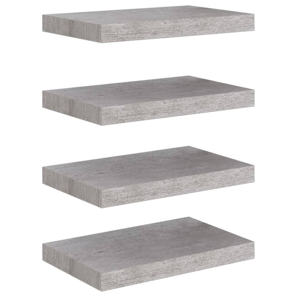 Betongraue schwebende Wandregale Chan 40x23x3,8cm (4 Stück MDF)