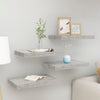 Betongraue schwebende Wandregale Chan 40x23x3,8cm (4 Stück MDF)