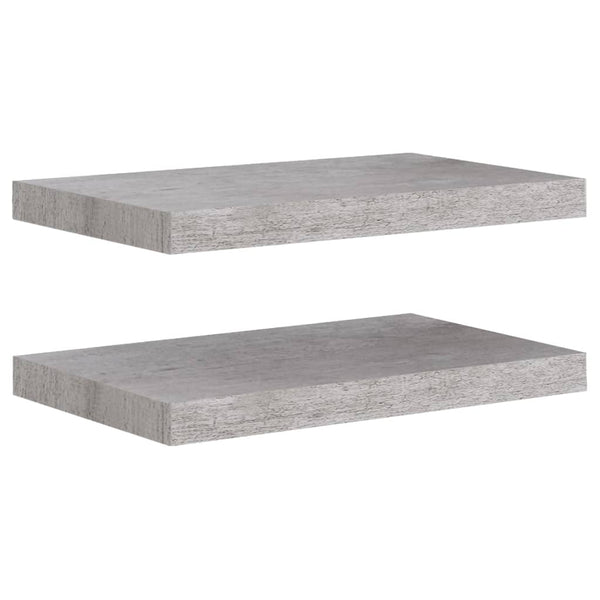 Betongraue schwebende Wandregale Chan 50x23x3,8cm (2 Stück MDF)
