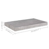 Betongraue schwebende Wandregale Chan 50x23x3,8cm (2 Stück MDF)