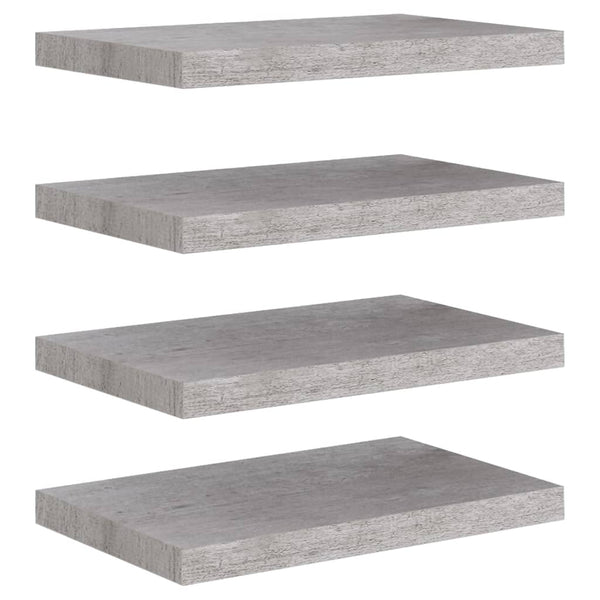 Betongraue schwebende Wandregale Chan 50x23x3,8cm (4 Stück MDF)