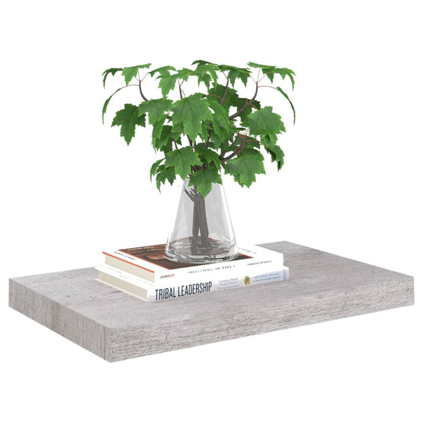 Betongraue schwebende Wandregale Chan 50x23x3,8cm (4 Stück MDF)