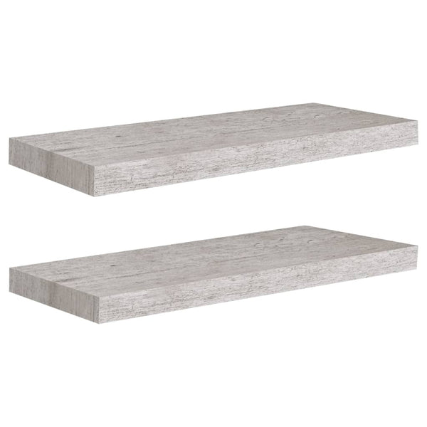 Betongraue schwebende Wandregale Chan 60x23,5x3,8cm (2 Stück MDF)