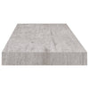 Betongraue schwebende Wandregale Chan 60x23,5x3,8cm (2 Stück MDF)