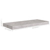 Betongraue schwebende Wandregale Chan 60x23,5x3,8cm (2 Stück MDF)