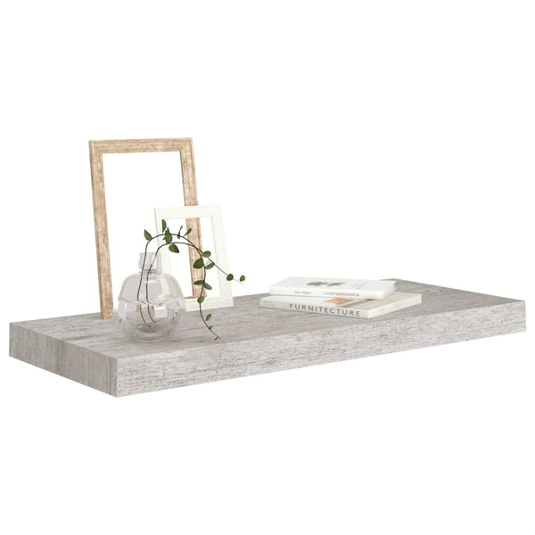 Betongraue schwebende Wandregale Chan 60x23,5x3,8cm (4 Stück MDF)