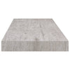 Betongraue schwebende Wandregale Chan 60x23,5x3,8cm (4 Stück MDF)