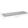 Betongraues schwebendes Wandregal Chan 80x23,5x3,8cm (MDF)