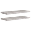 Betongraue schwebende Wandregale Chan 80x23,5x3,8cm (2 Stk. MDF)