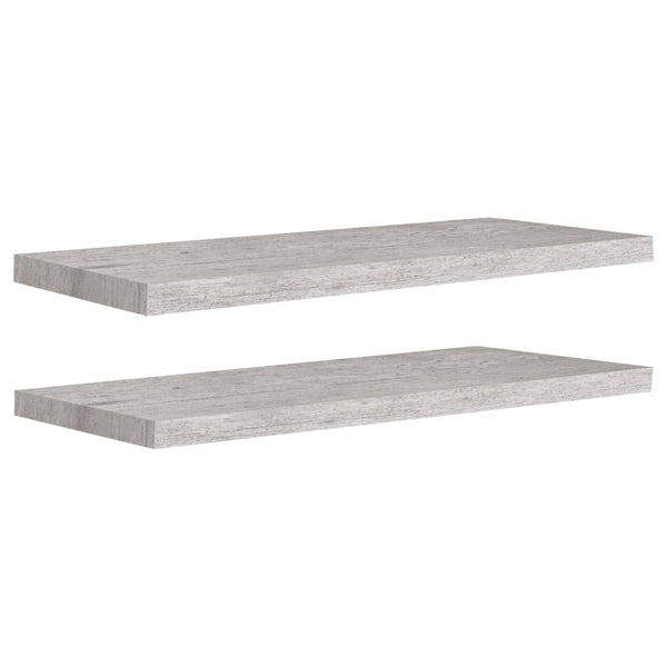 Betongraue schwebende Wandregale Chan 80x23,5x3,8cm (2 Stk. MDF)