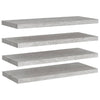 Betongraue schwebende Wandregale Chan 80x23,5x3,8cm (4 Stück MDF)