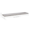 Betongraue schwebende Wandregale Chan 90x23,5x3,8cm (2 Stk. MDF)