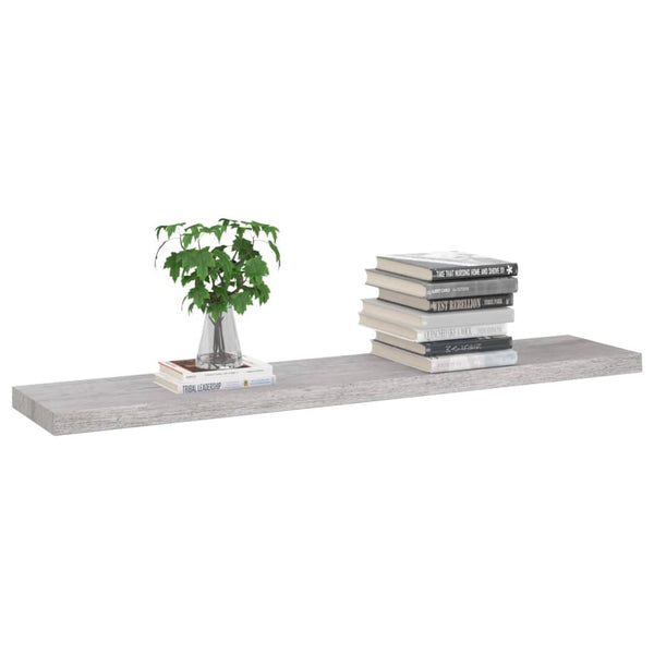 Betongraue schwebende Wandregale Chan 120x23,5x3,8cm (4 Stück MDF)