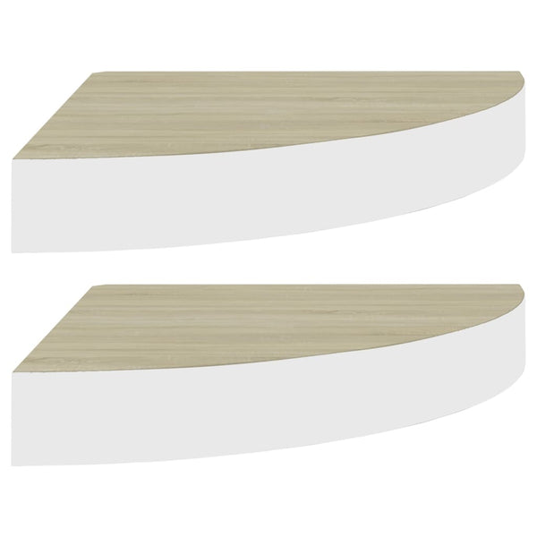 Eiche und weißes Eckregal Gopsa 25x25x3,8cm (2er-Set MDF)