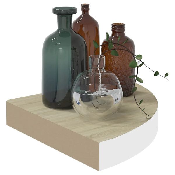 Eiche und weißes Eckregal Gopsa 25x25x3,8cm (2er-Set MDF)