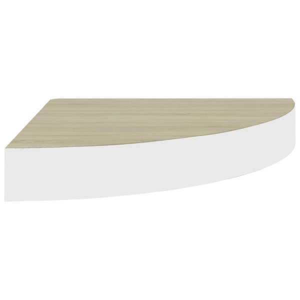 Eiche und weißes Eckregal Gopsa 25x25x3,8cm (2er-Set MDF)