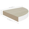 Eiche und weißes Eckregal Gopsa 25x25x3,8cm (2er-Set MDF)