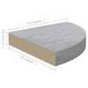 Betongraues Wand-Eckregal Gopsa 25x25x3,8cm (MDF)