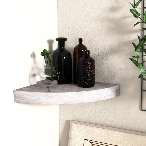 Betongraues Wand-Eckregal Gopsa 25x25x3,8cm (MDF)