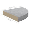 Betongraue Wand-Eckregale Gopsa 25x25x3,8cm (2 Stück MDF)