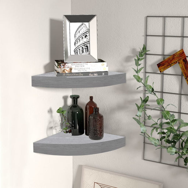 Betongraue Wand-Eckregale Gopsa 25x25x3,8cm (2 Stück MDF)