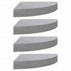 Betongraue Wand-Eckregale Gopsa 25x25x3,8 cm (4 Stück MDF)