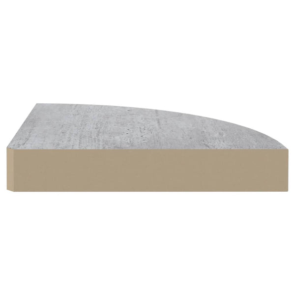 Betongraue Wand-Eckregale Gopsa 25x25x3,8 cm (4 Stück MDF)