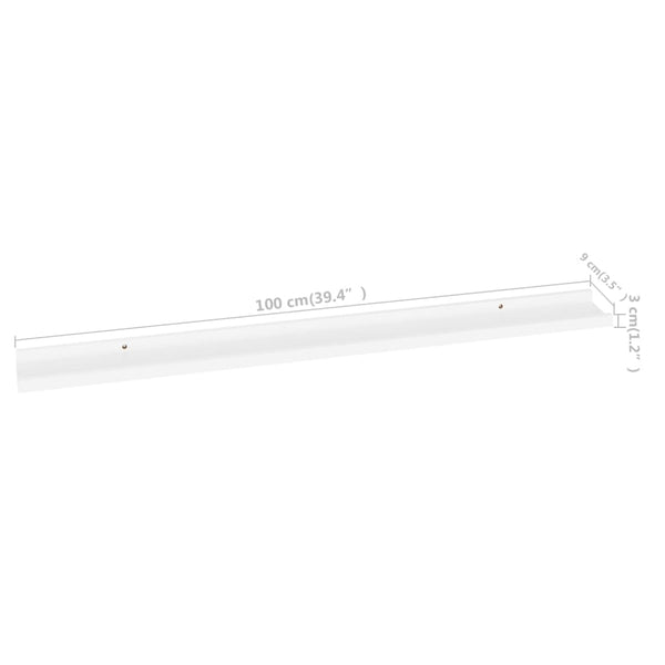 Wandregale Depe weiß 100x9x3cm (2 St.)