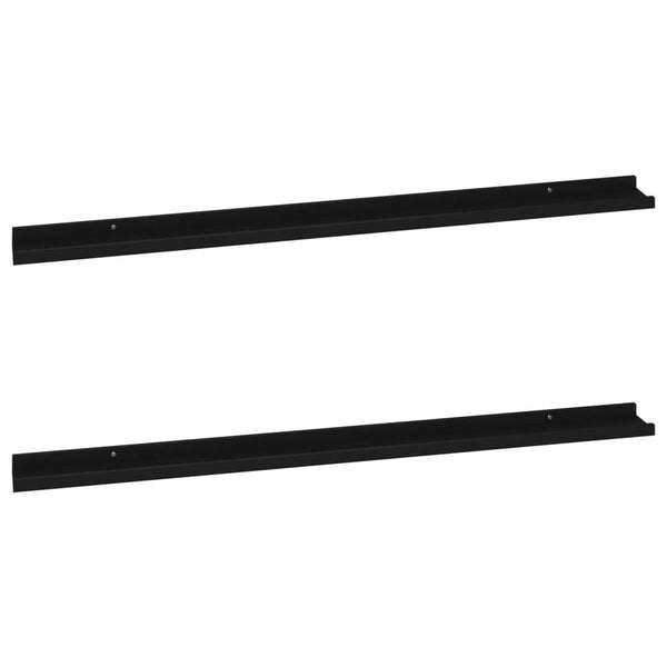 Schwarze Wandregale Depe 115x9x3cm (2 St.)