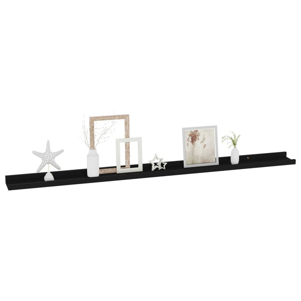 Schwarze Wandregale Depe 115x9x3cm (2 St.)