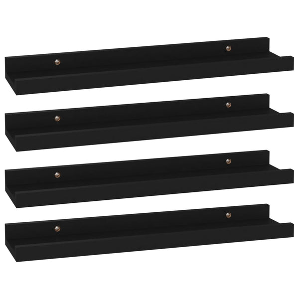 Schwarze Wandregale Depe 40x9x3cm (4 Stk.)