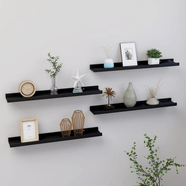 Schwarze Wandregale Depe 60x9x3cm (4 Stk.)
