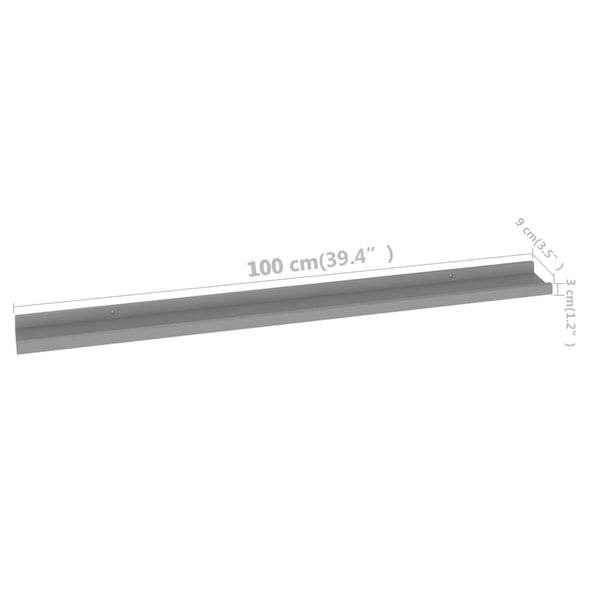 Graue Wandregale Depe 100x9x3cm (2 St.)