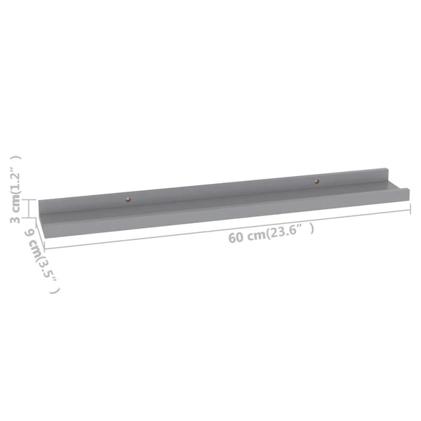 Graue Wandregale Depe 60x9x3cm (4 Stk.)