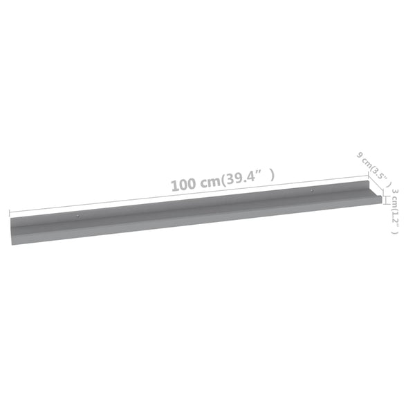 Graues Wandregal Depe 100x9x3cm (4 Stk.)