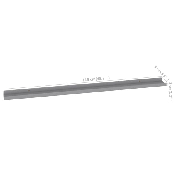 Graues Wandregal Depe 115x9x3cm (4 Stk.)