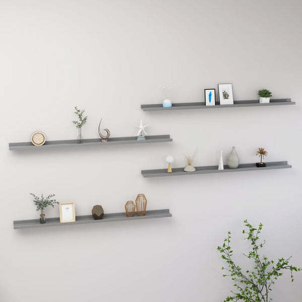 Graues Wandregal Depe 115x9x3cm (4 Stk.)