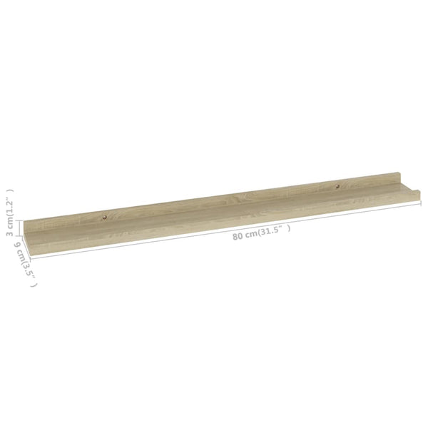 Wandregale Sonoma-Eiche Depe 80x9x3cm (2 Stück)