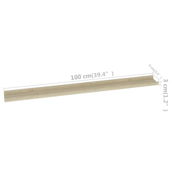 Sonoma-Eiche Wandregale Depe 100x9x3cm (2 Stk.)
